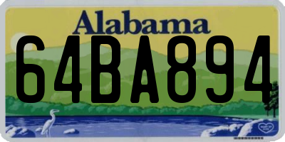 AL license plate 64BA894