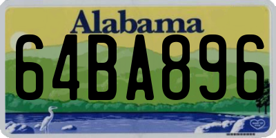 AL license plate 64BA896