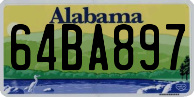 AL license plate 64BA897