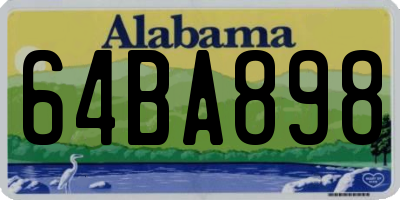 AL license plate 64BA898