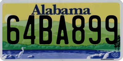 AL license plate 64BA899