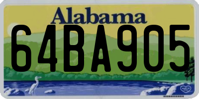 AL license plate 64BA905
