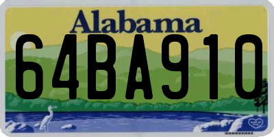 AL license plate 64BA910