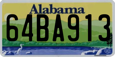 AL license plate 64BA913