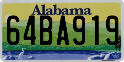 AL license plate 64BA919