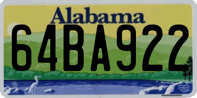 AL license plate 64BA922