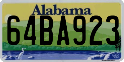 AL license plate 64BA923