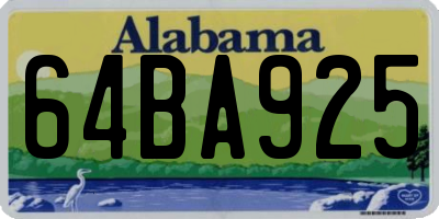 AL license plate 64BA925
