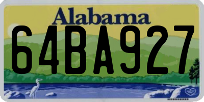 AL license plate 64BA927