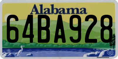AL license plate 64BA928