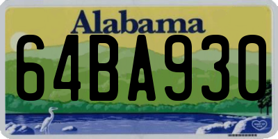 AL license plate 64BA930