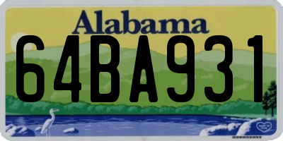 AL license plate 64BA931