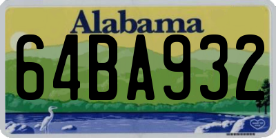 AL license plate 64BA932