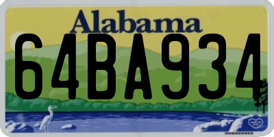 AL license plate 64BA934