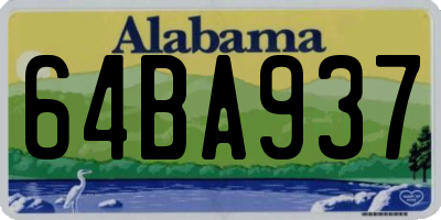 AL license plate 64BA937