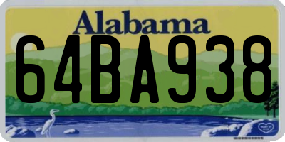 AL license plate 64BA938