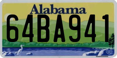 AL license plate 64BA941