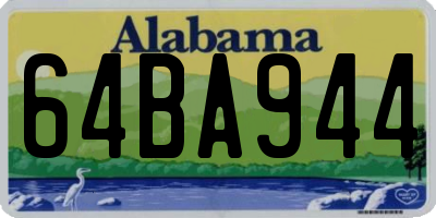 AL license plate 64BA944