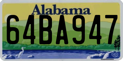 AL license plate 64BA947