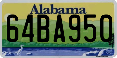 AL license plate 64BA950