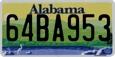 AL license plate 64BA953