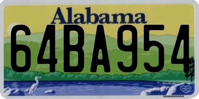 AL license plate 64BA954