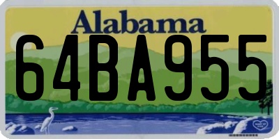 AL license plate 64BA955