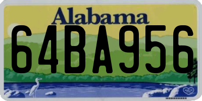 AL license plate 64BA956