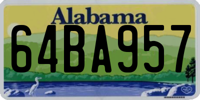 AL license plate 64BA957