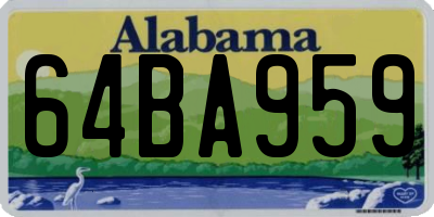 AL license plate 64BA959