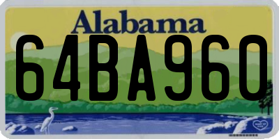 AL license plate 64BA960