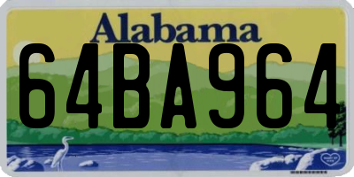 AL license plate 64BA964