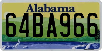 AL license plate 64BA966