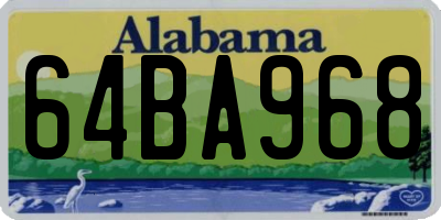 AL license plate 64BA968