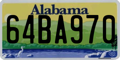 AL license plate 64BA970