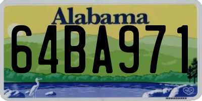 AL license plate 64BA971