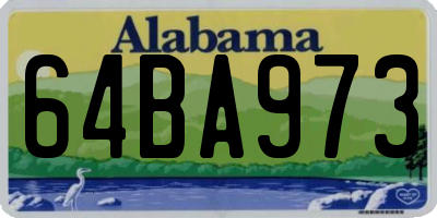 AL license plate 64BA973