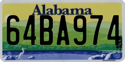 AL license plate 64BA974