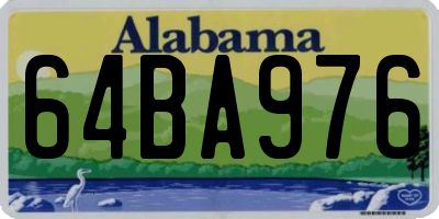 AL license plate 64BA976