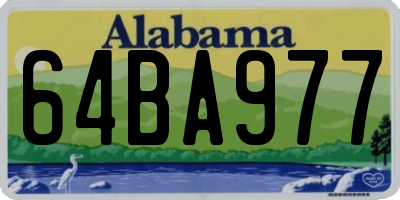 AL license plate 64BA977