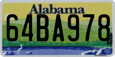 AL license plate 64BA978
