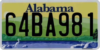 AL license plate 64BA981