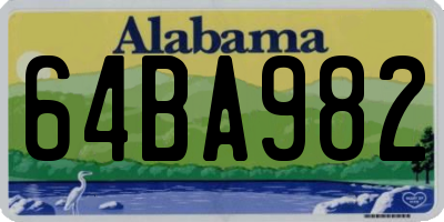 AL license plate 64BA982