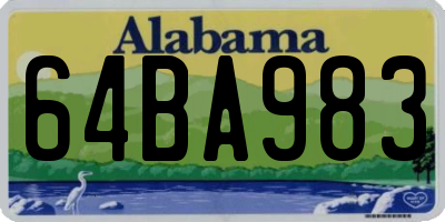 AL license plate 64BA983
