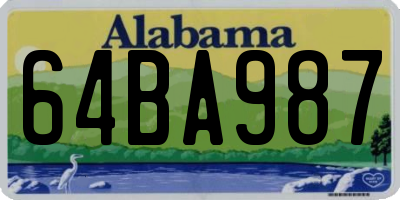 AL license plate 64BA987