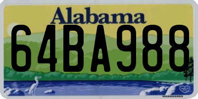 AL license plate 64BA988