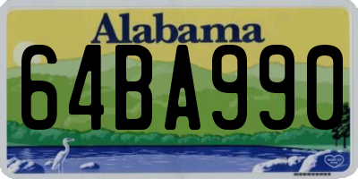AL license plate 64BA990