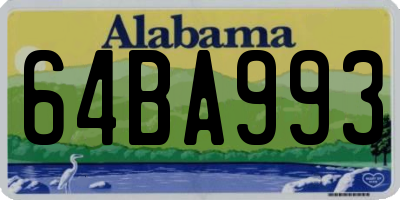 AL license plate 64BA993