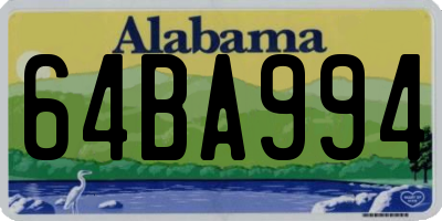 AL license plate 64BA994