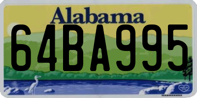 AL license plate 64BA995